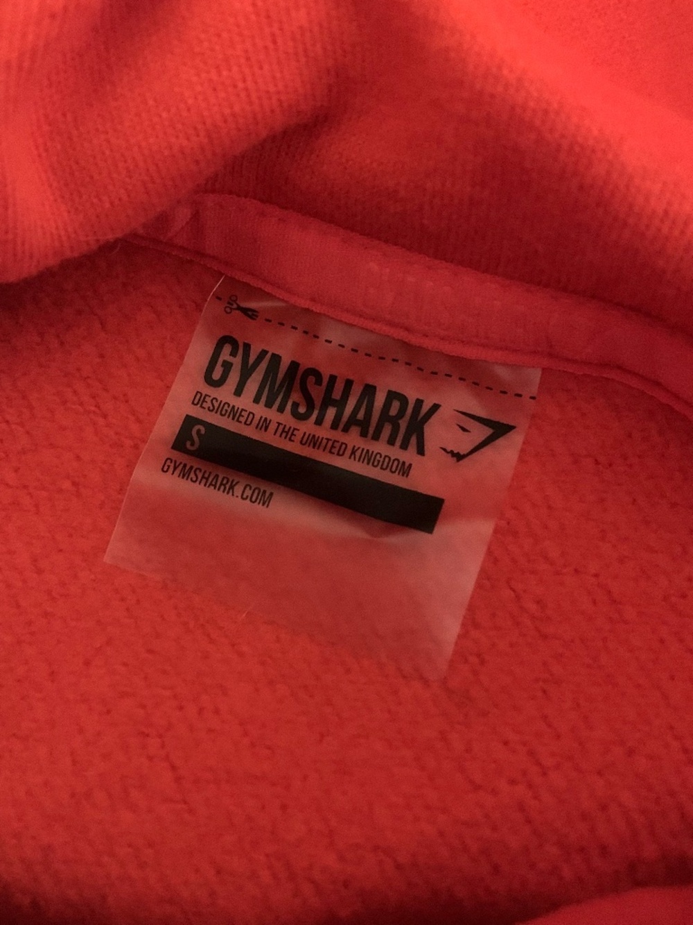 Gymshark Primary Cropped Hoodie Cut-Out Pullover Sweatshirt Top Pop Red Small S - Picture 10 of 10
